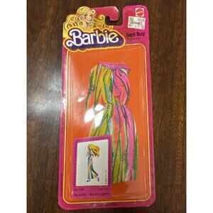 VTG Barbie Best Buy Fashions #1359 NIP Multicolor Halter Tricot Dress Pink Green